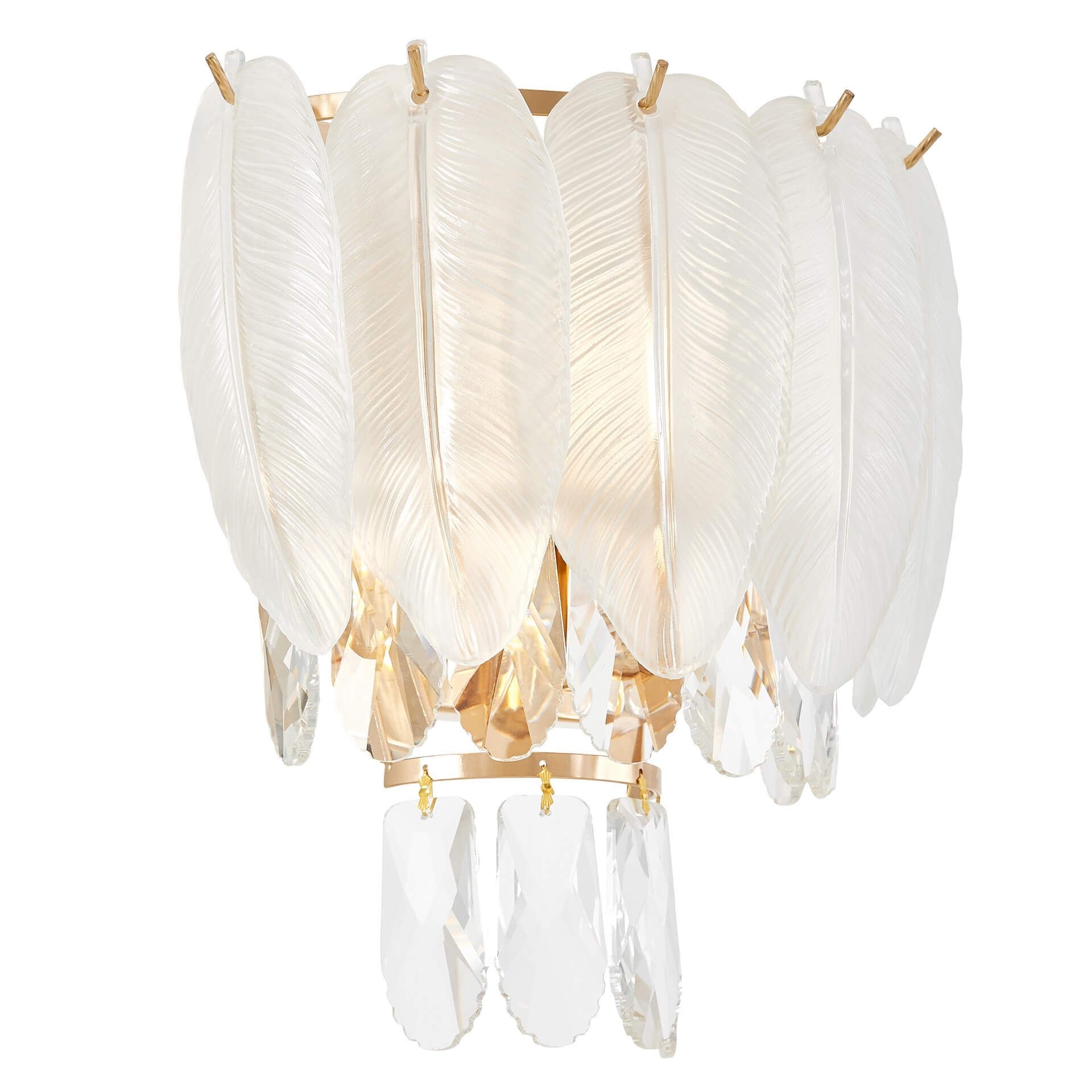 WALL LAMP CRYSTAL WALL LAMP WHITE AND GOLD CAVALINI W2 - LuminaLux