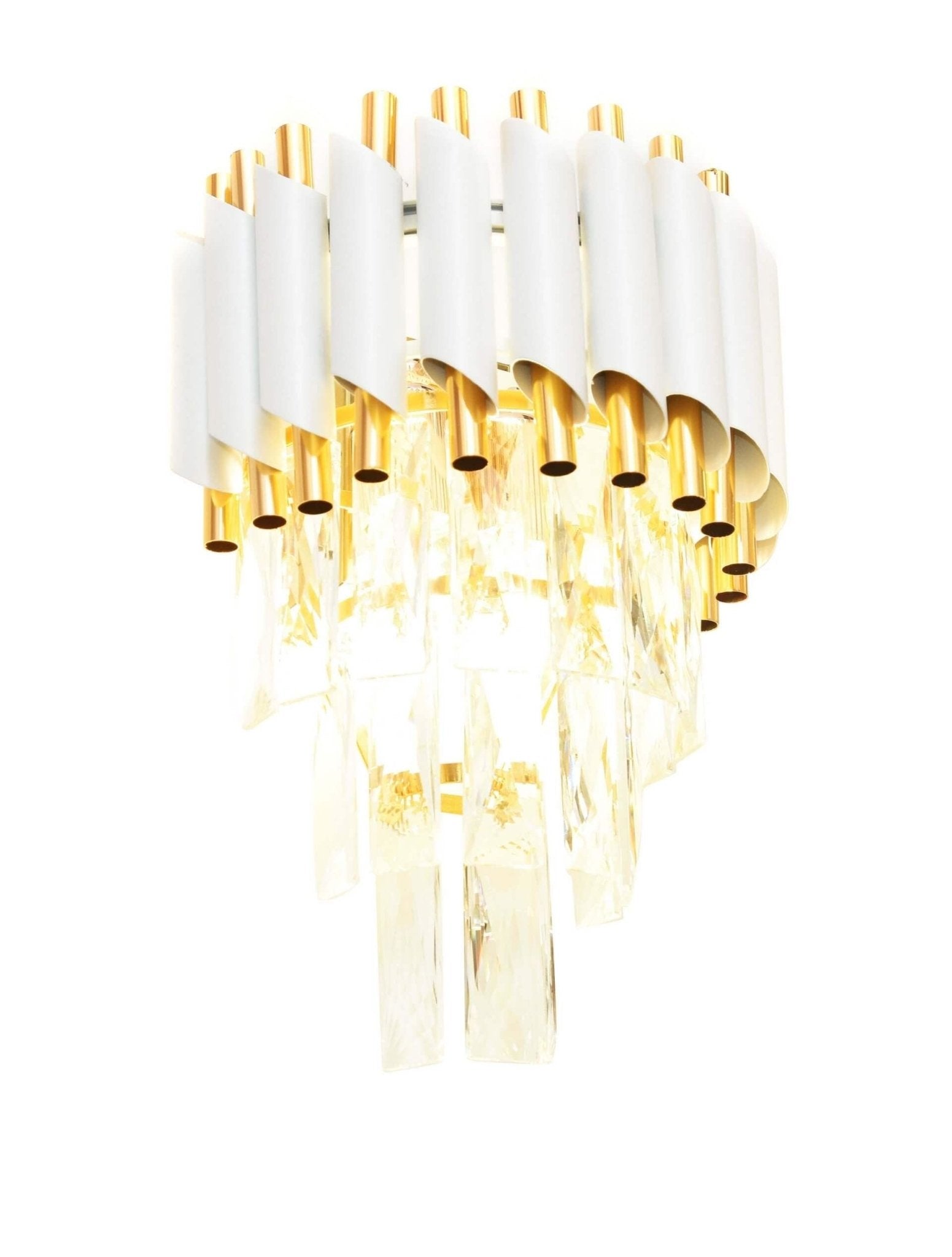WALL LAMP CRYSTAL WALL LAMP WHITE AND GOLD MAZINI W2 - LuminaLux