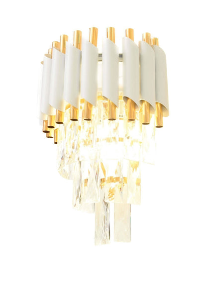 WALL LAMP CRYSTAL WALL LAMP WHITE AND GOLD MAZINI W2 - LuminaLux
