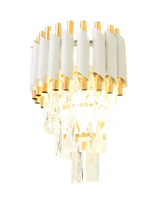 WALL LAMP CRYSTAL WALL LAMP WHITE AND GOLD MAZINI W2 - LuminaLux