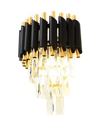 WALL LAMP WALL SCONCE CRYSTAL BLACK AND GOLD MAZINI W2 - LuminaLux
