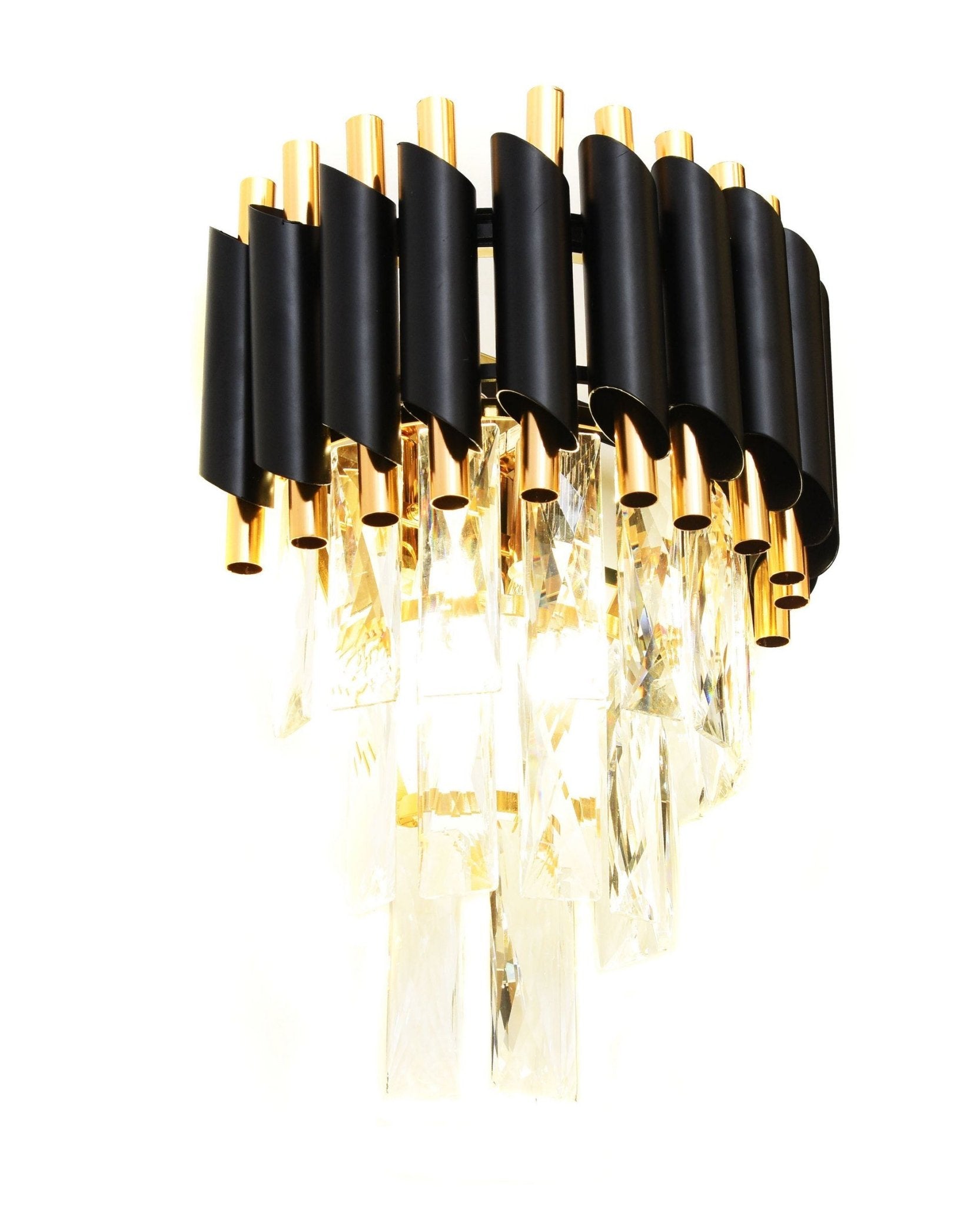 WALL LAMP WALL SCONCE CRYSTAL BLACK AND GOLD MAZINI W2 - LuminaLux