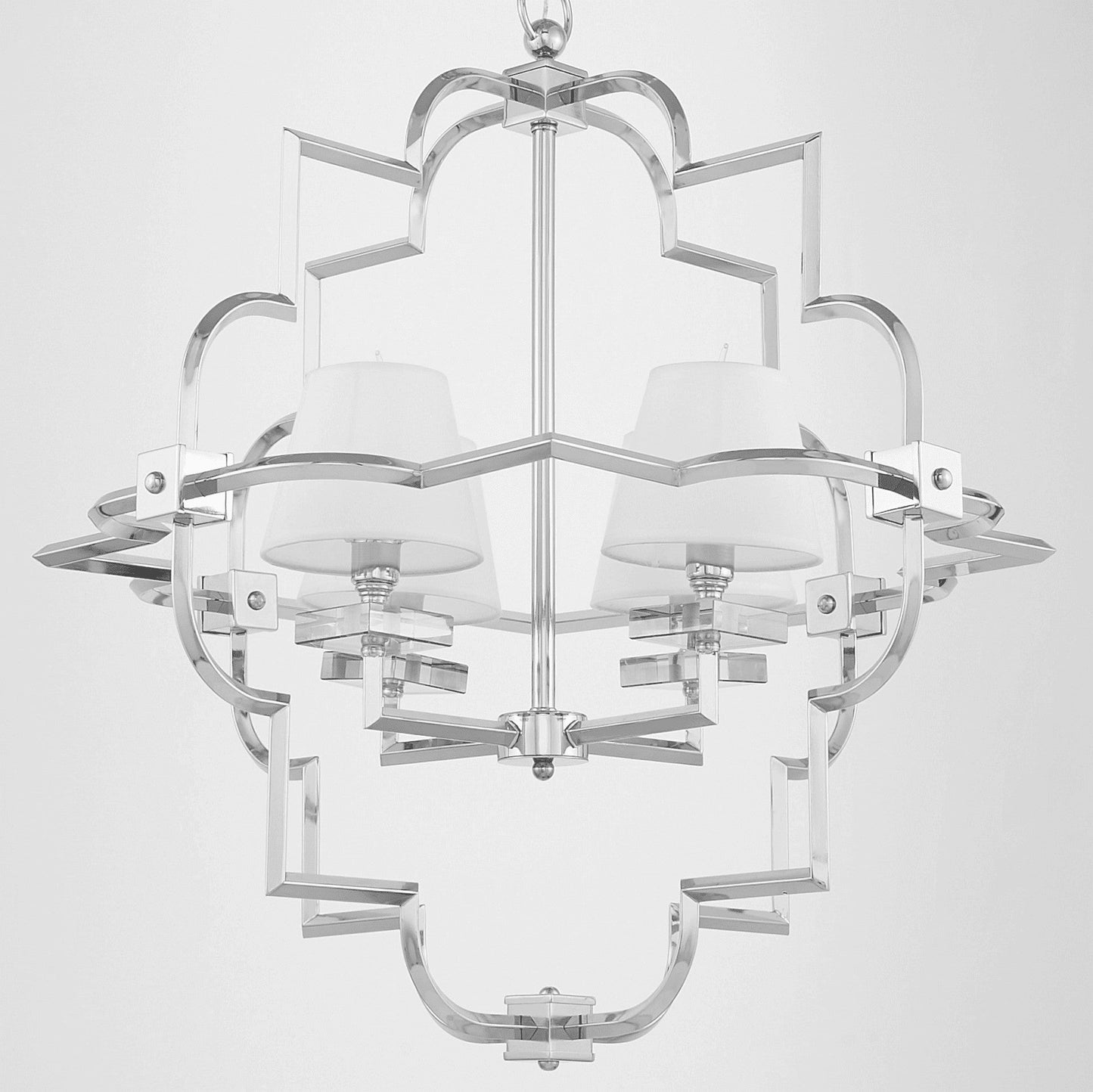 WHITE CHROME MODERN PENDANT LAMP BALTIMORE W4 - LuminaLux