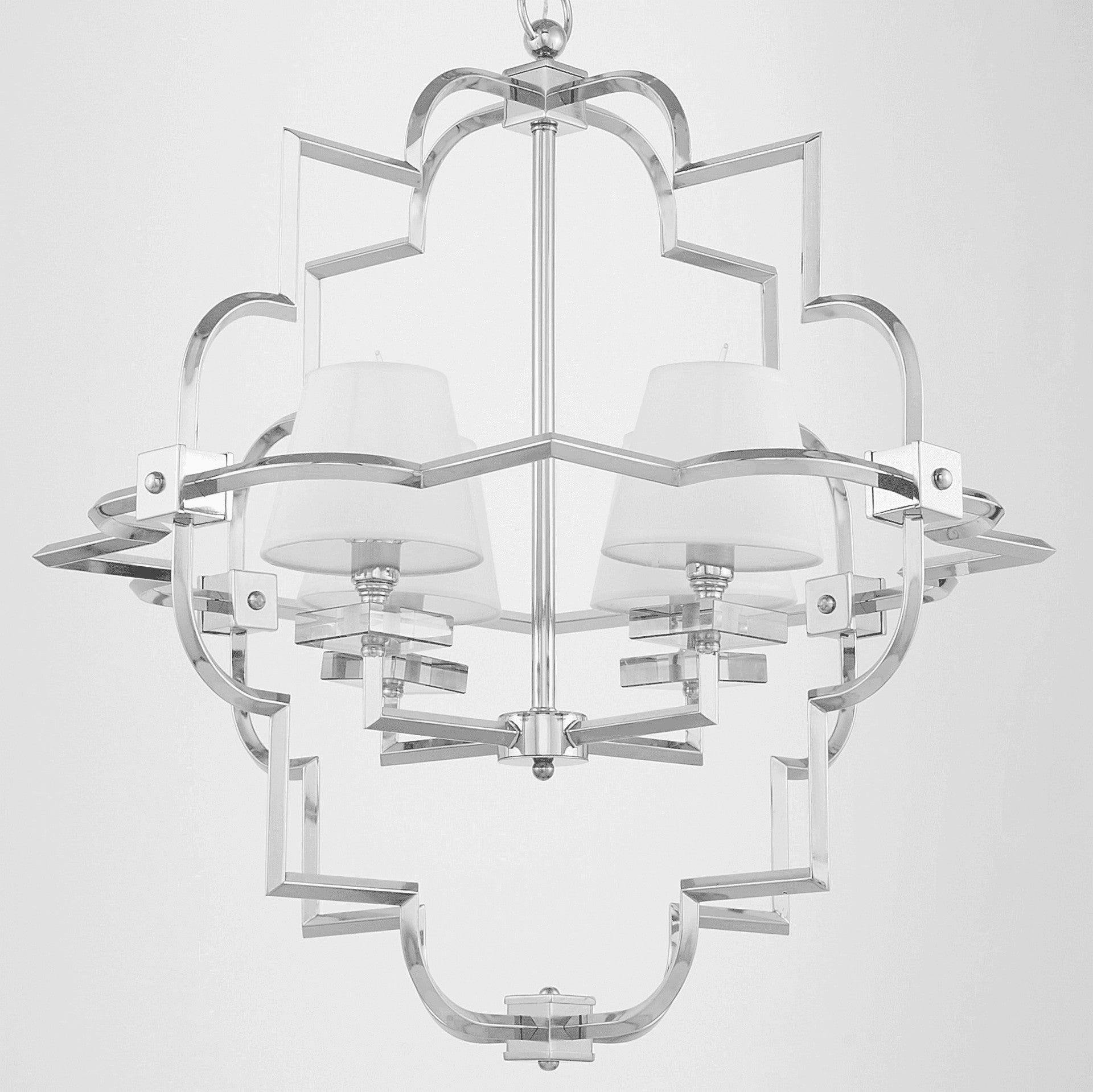 WHITE CHROME MODERN PENDANT LAMP BALTIMORE W4 - LuminaLux