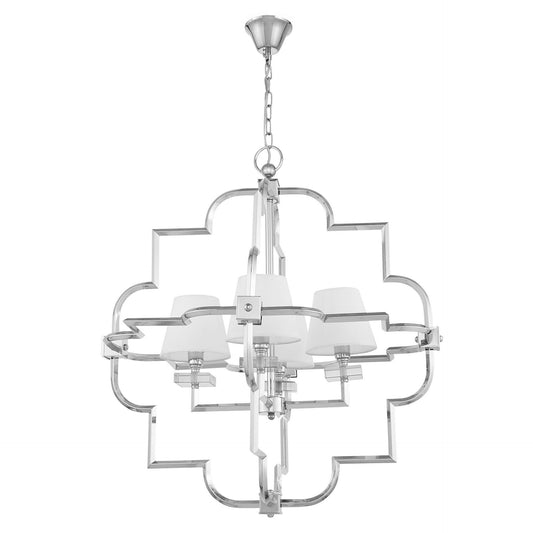 WHITE CHROME MODERN PENDANT LAMP BALTIMORE W4 - LuminaLux