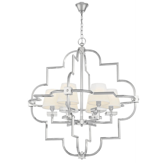 WHITE CHROME MODERN PENDANT LAMP BALTIMORE W6 - LuminaLux