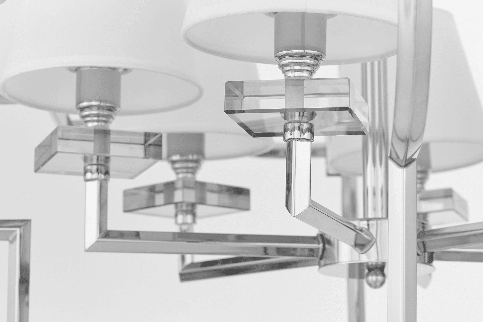 WHITE CHROME MODERN PENDANT LAMP BALTIMORE W6 - LuminaLux