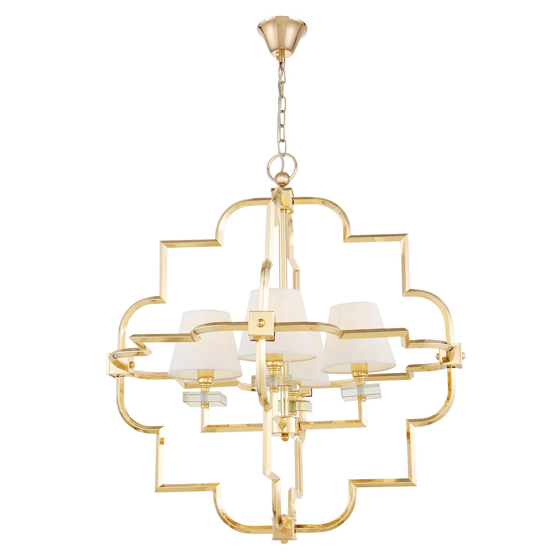 WHITE - GOLD MODERN PENDANT LAMP BALTIMORE W4 - LuminaLux