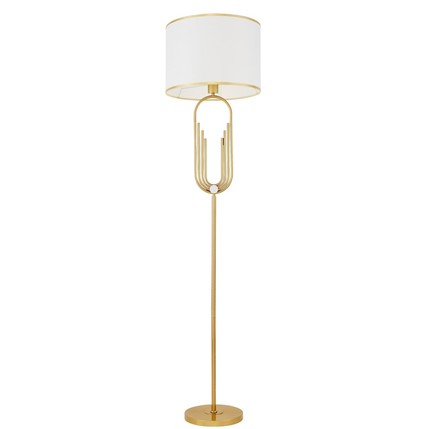 ZANETTI WHITE AND BRASS FLOOR STANDING LAMP - LuminaLux