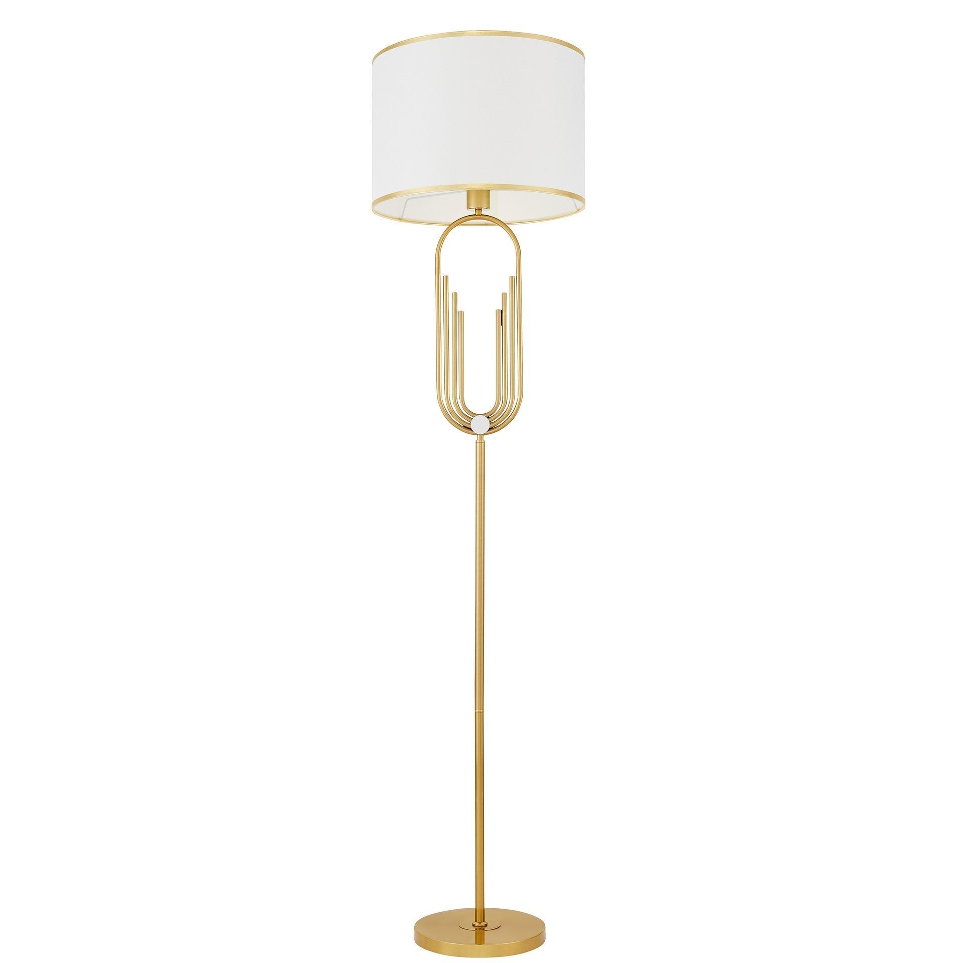ZANETTI WHITE AND BRASS FLOOR STANDING LAMP - LuminaLux