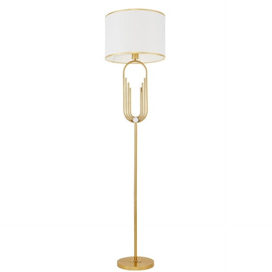 ZANETTI WHITE AND BRASS FLOOR STANDING LAMP - LuminaLux