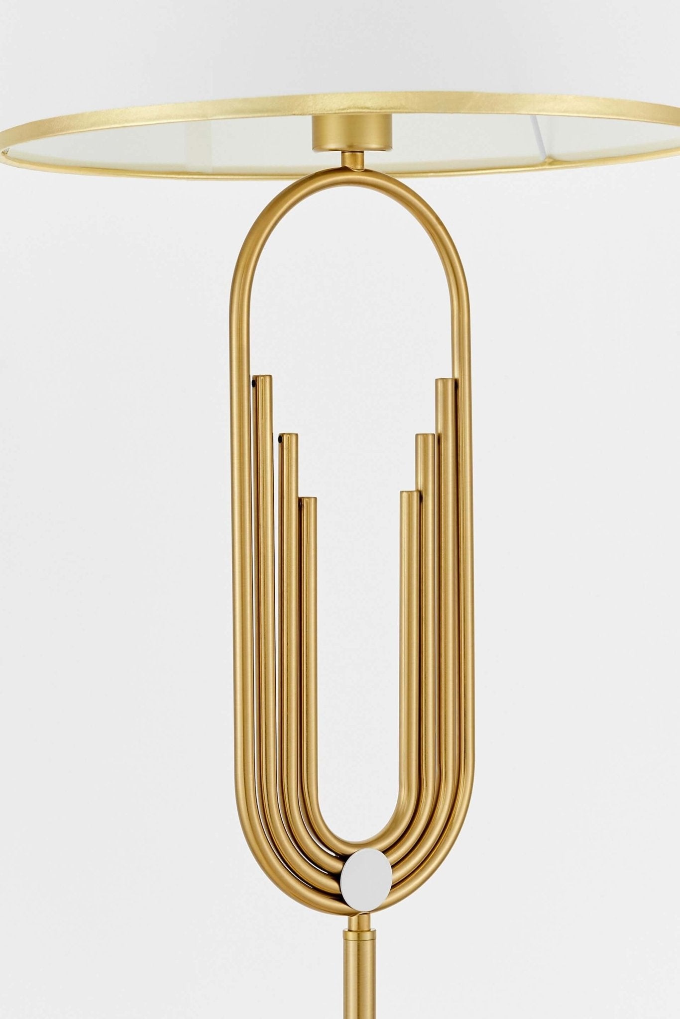 ZANETTI WHITE AND BRASS FLOOR STANDING LAMP - LuminaLux