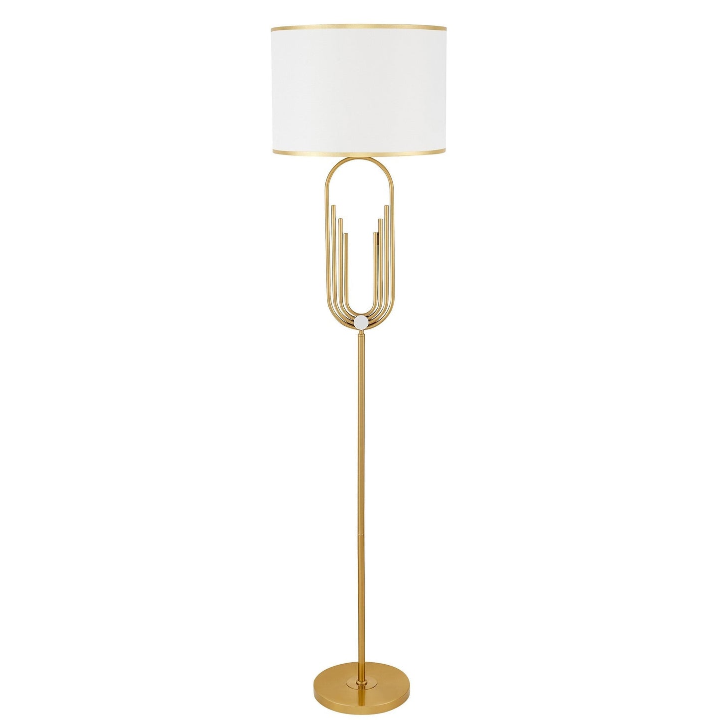 ZANETTI WHITE AND BRASS FLOOR STANDING LAMP - LuminaLux
