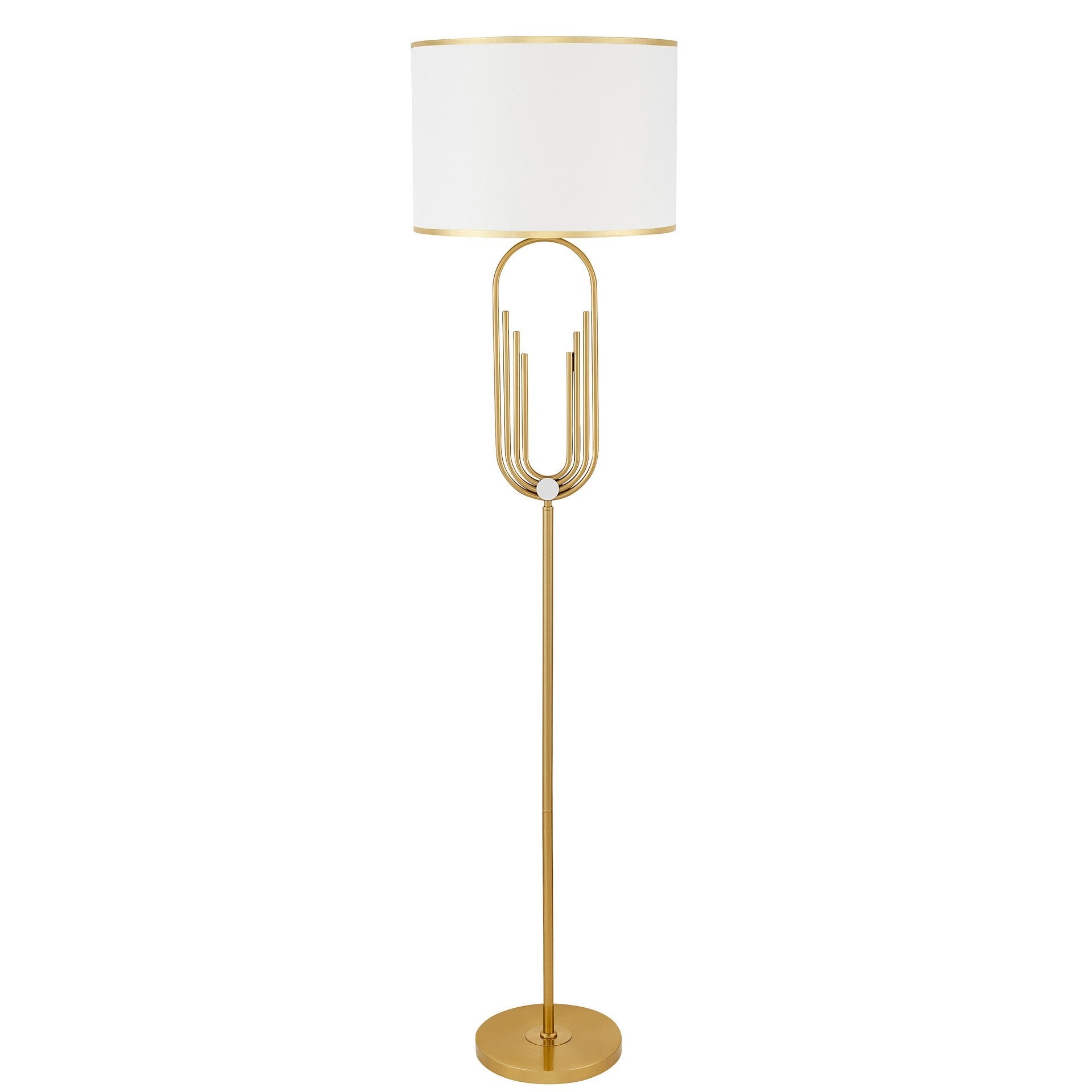 ZANETTI WHITE AND BRASS FLOOR STANDING LAMP - LuminaLux