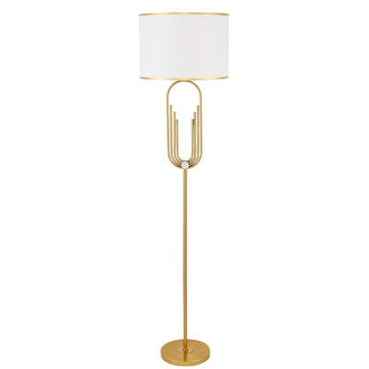 ZANETTI WHITE AND BRASS FLOOR STANDING LAMP - LuminaLux